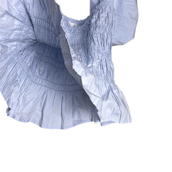 ASTR the Label,puffed sleeve peplum top,smocking,square neckline,Savina sz Small - Picture 12 of 17